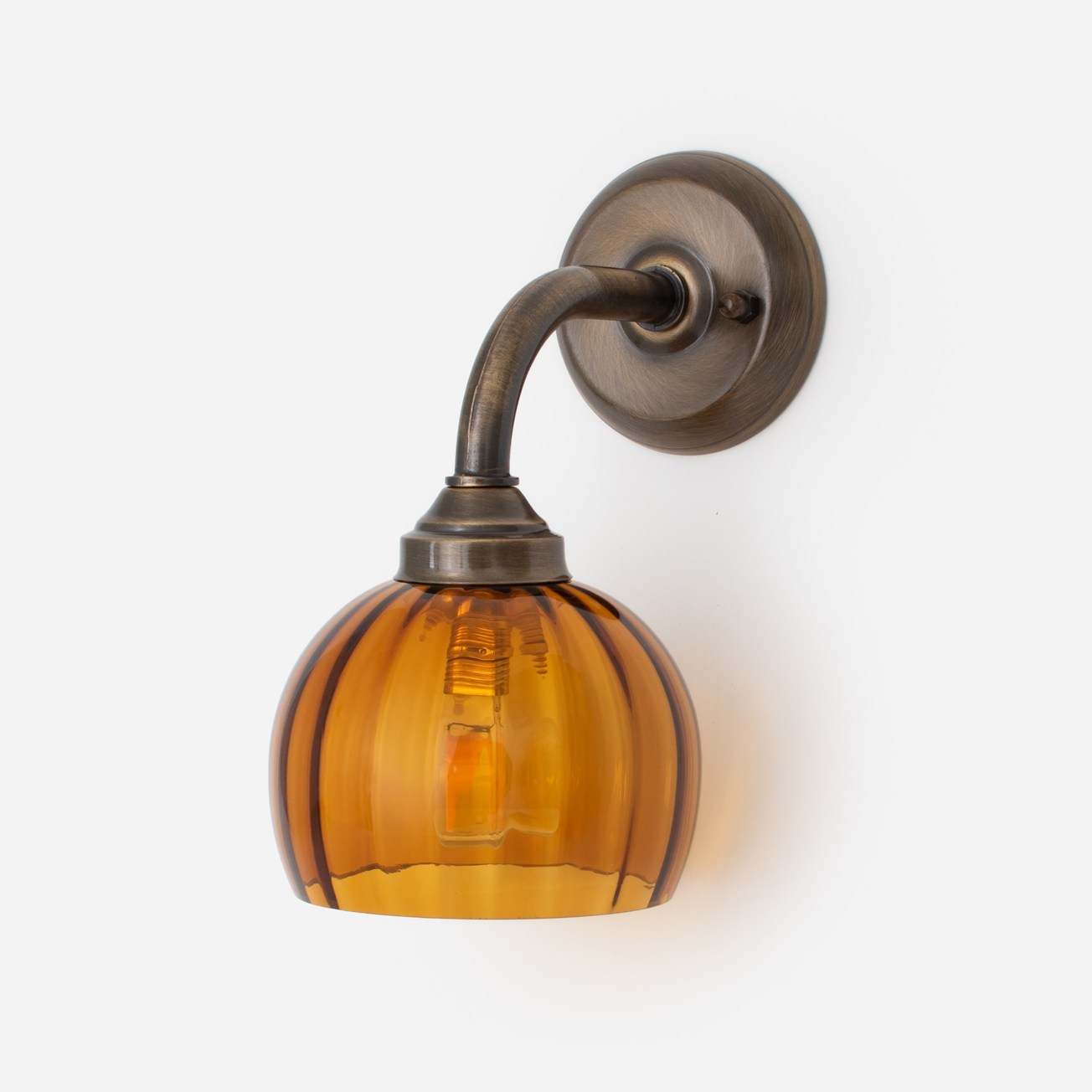 Wall Lamp Calabash Amber Small Curve Bronze