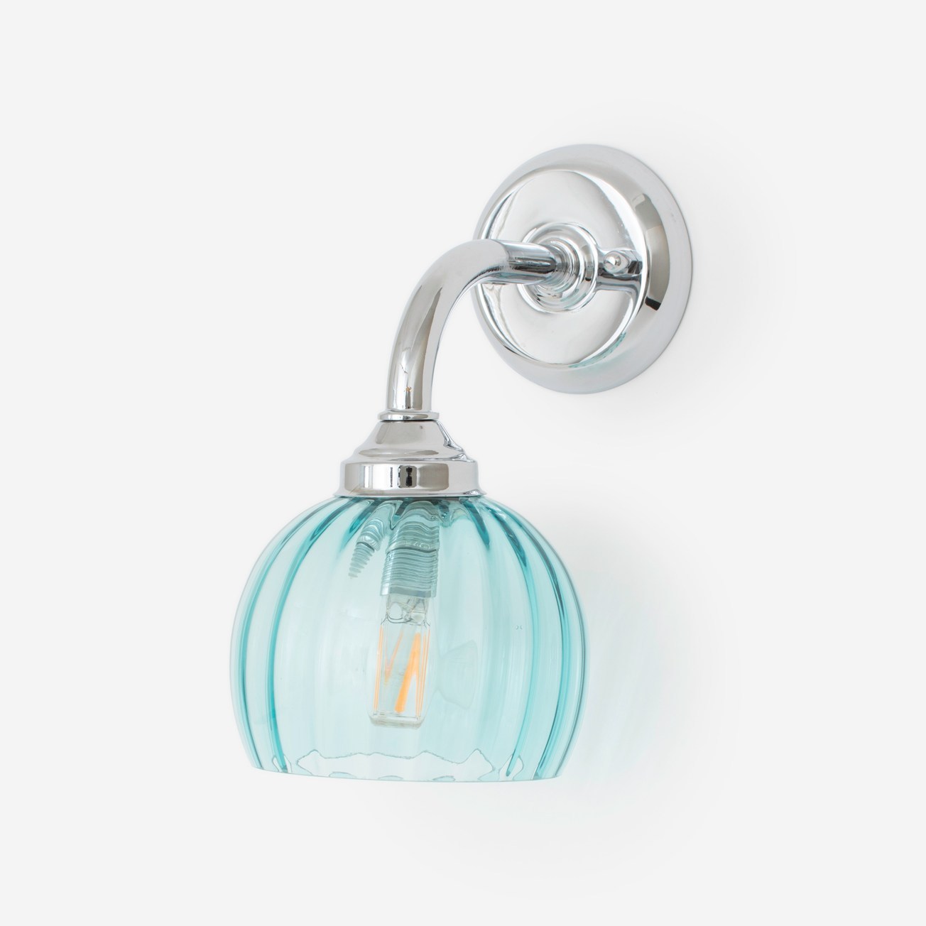 Wall lamp Calabash Blue Ballet Ø 13 Curve Chrome