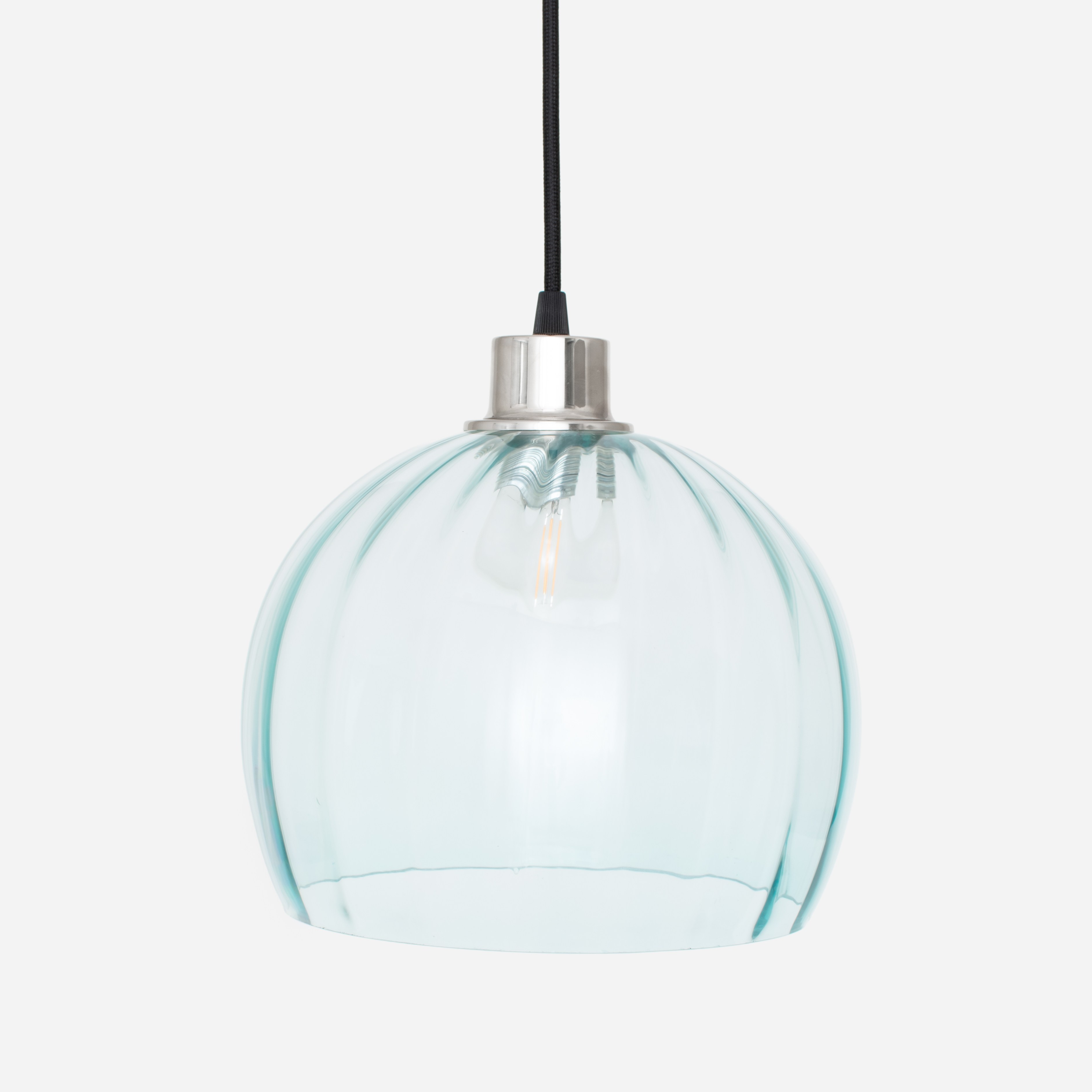 Hanging lamp on cord Calabash Large Blue Ballet 20's Nickel