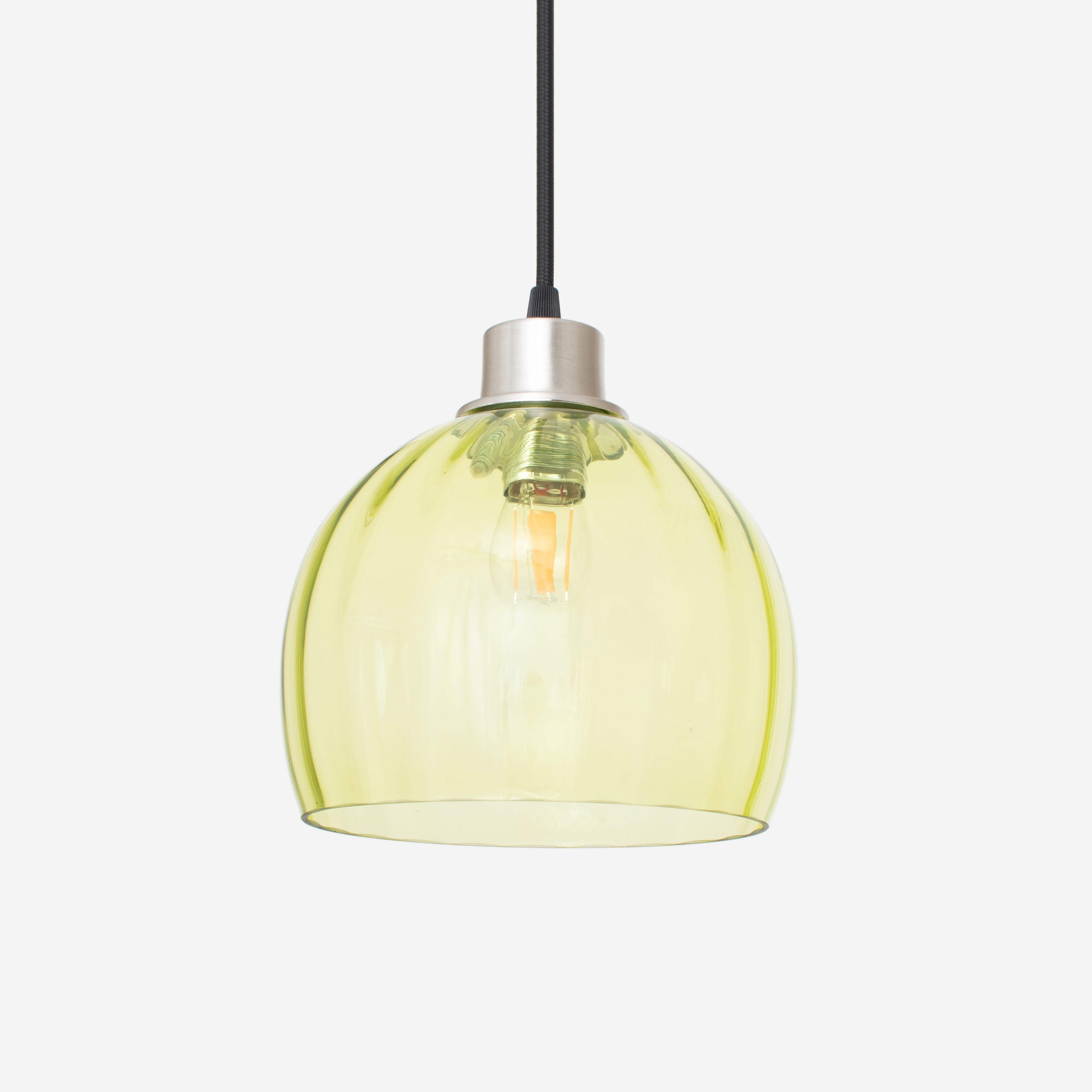 Hanging lamp on cord Calabash Medium Anika Green 20's Matt nickel