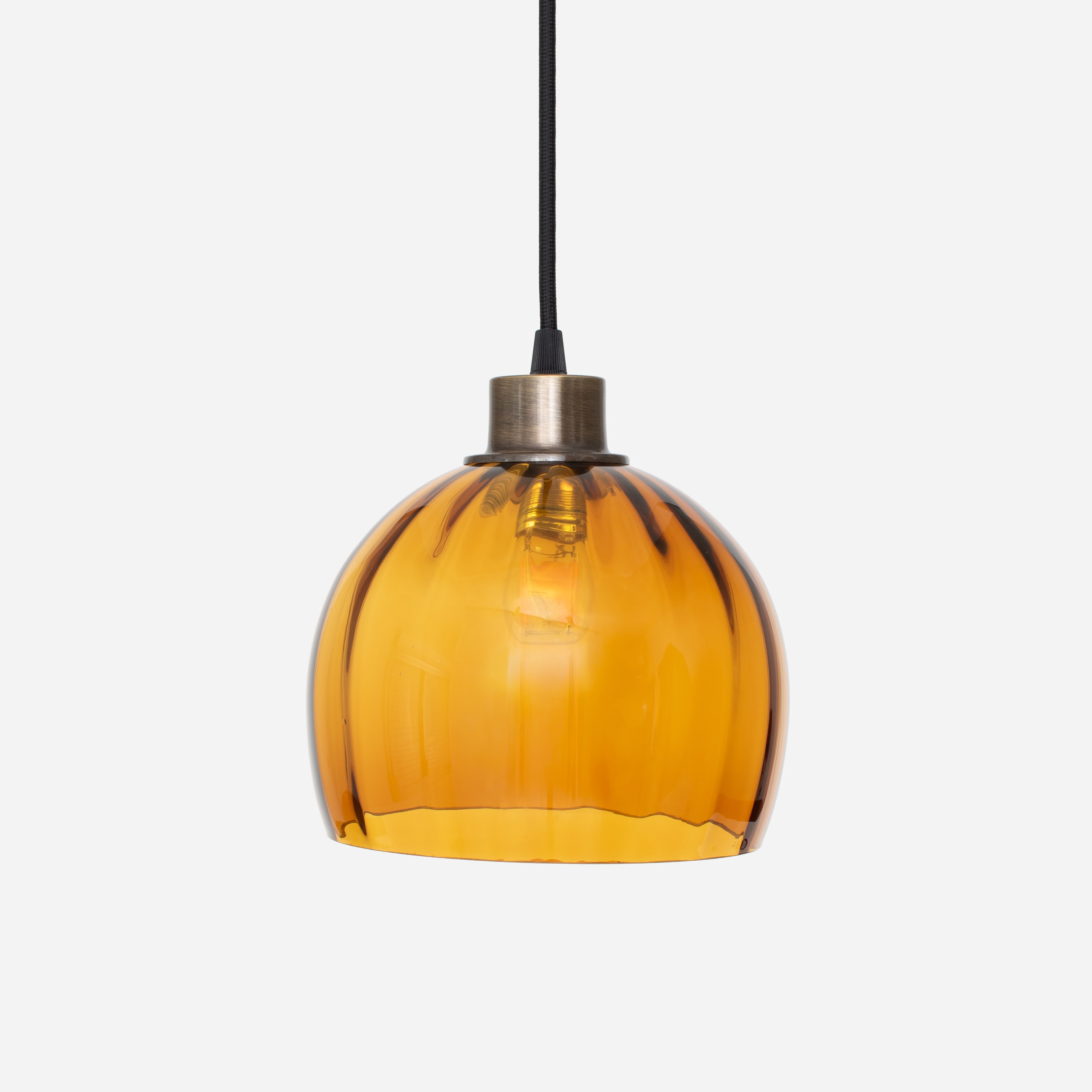 Hanging lamp on cord Calabash Medium Amber 20's Bronze