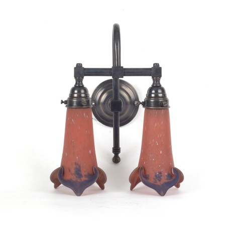 Wall Lamp Pâte-de-verre Arched 2-lights Thin