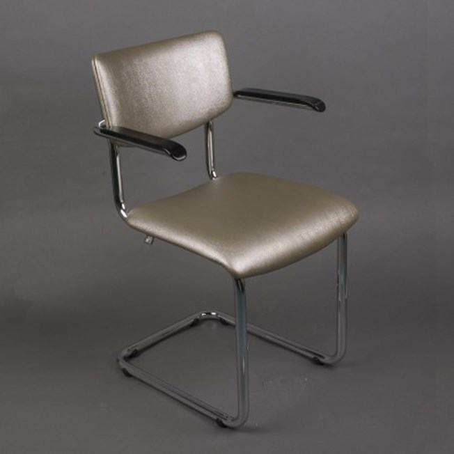 Bold Chrome Tube Chair Basic with Armrests