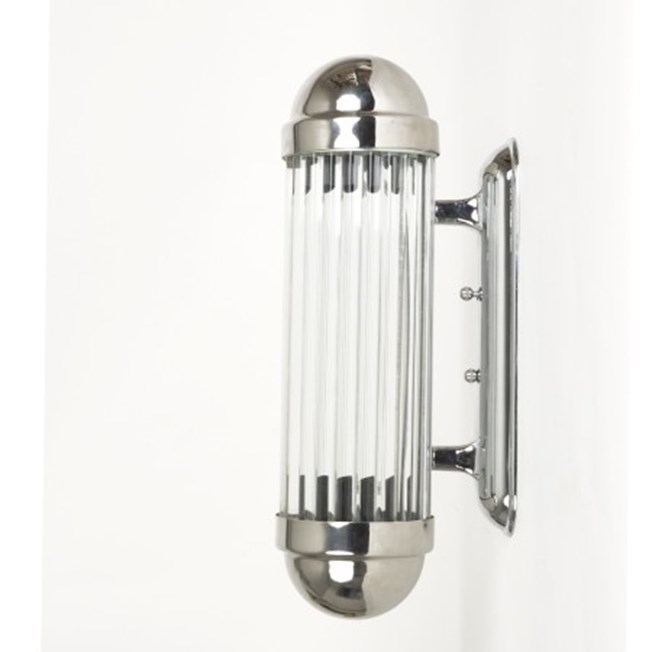 Side view wall lamp Astoria with glass sticks and shiny chrome finish