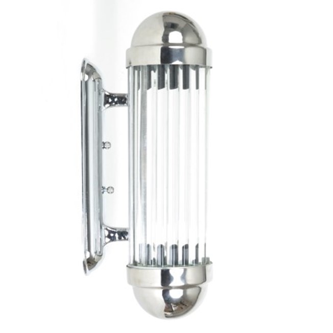 Side view wall lamp Astoria with glass sticks and shiny chrome finish