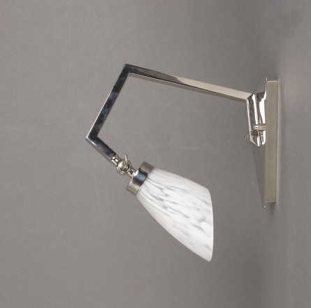 Wall lamp Crane with shiny nickel finish