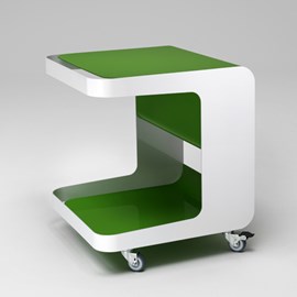 Retro Roll Container on Wheels Green