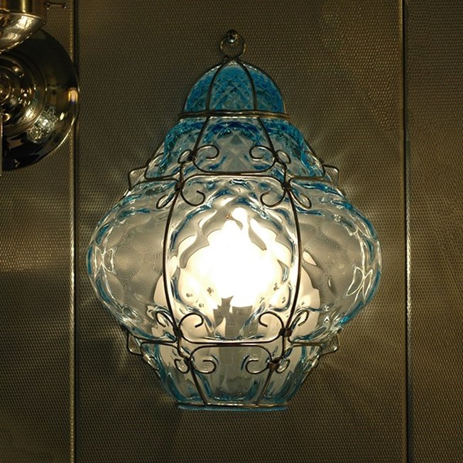 Atmospheric Impression Venetian Wall Lamp Bellezza Aquamarine
