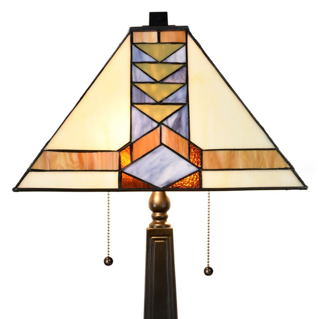 Tiffany Table Lamp Pyramid Glass Lampshade