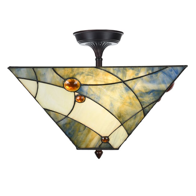 Tiffany  Elongated  Ceiling Lamp Sky Blue