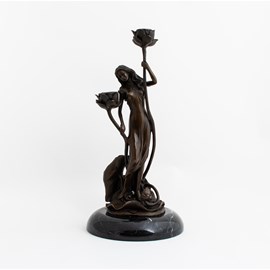 Bronze Candlestick / Sculpture Lily