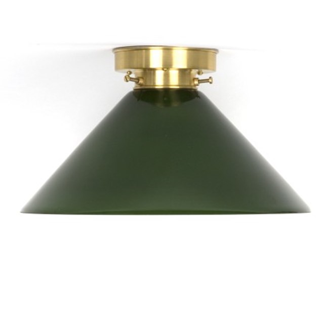 Ceilinglamp Cono in green with layered brass fixture