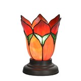 Tiffany Low Table Lamp Lovely Flower Red