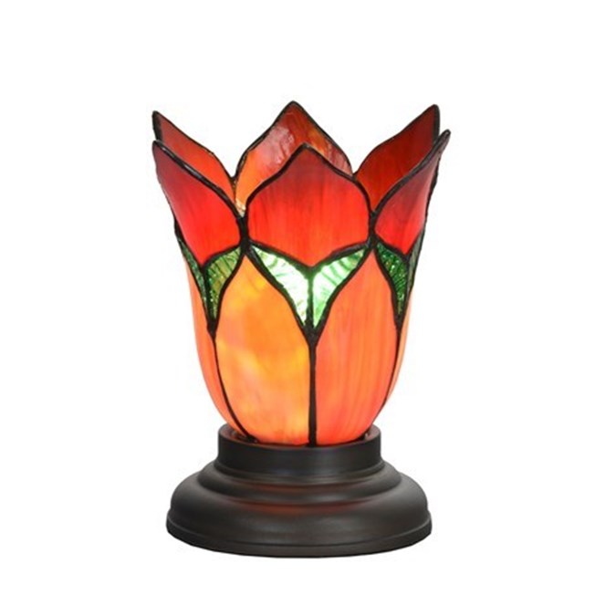 Low Tiffany Table Lamp Lovely Flower Red