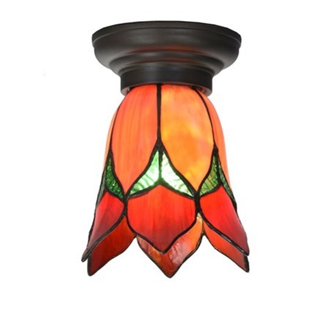 Little Tiffany Ceiling Lamp Lovely Flower Red